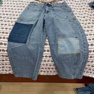 Women’s  Patchwork Light Blue Denim Jeans